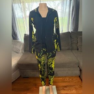 Vibrant Black and Yellow Women's Jogger Set